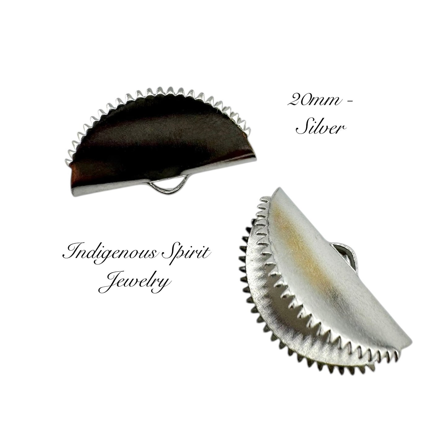 Stainless Steel Ribbon Crimps (half-round)