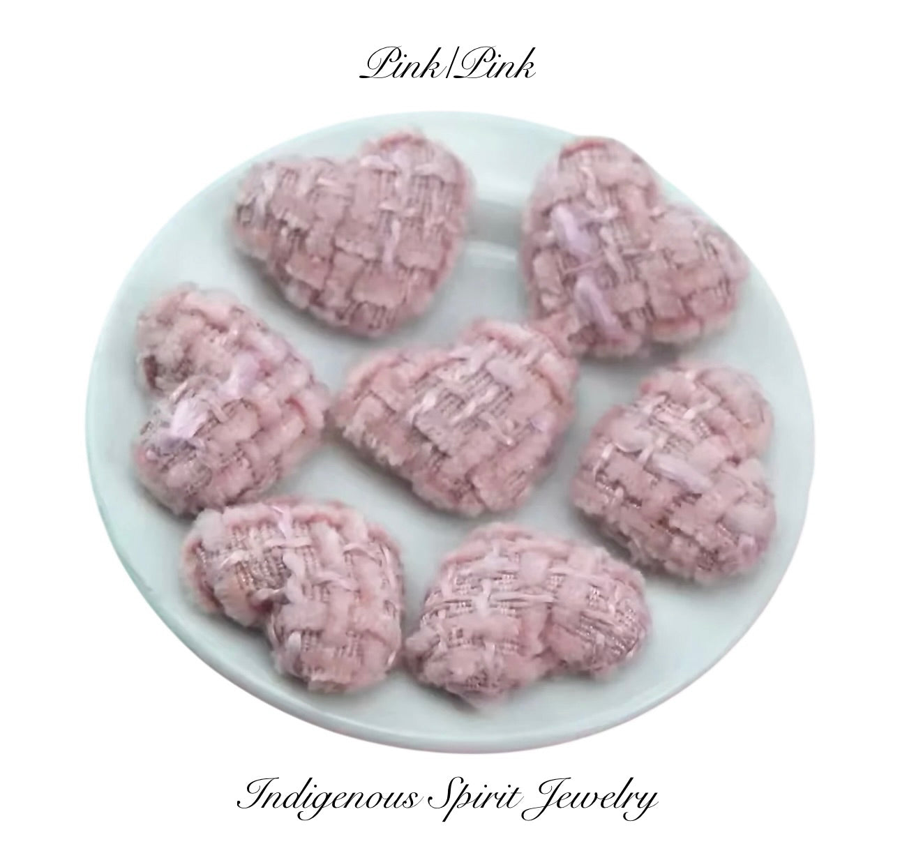 Ribbon Pattern Heart Shaped Cabochons