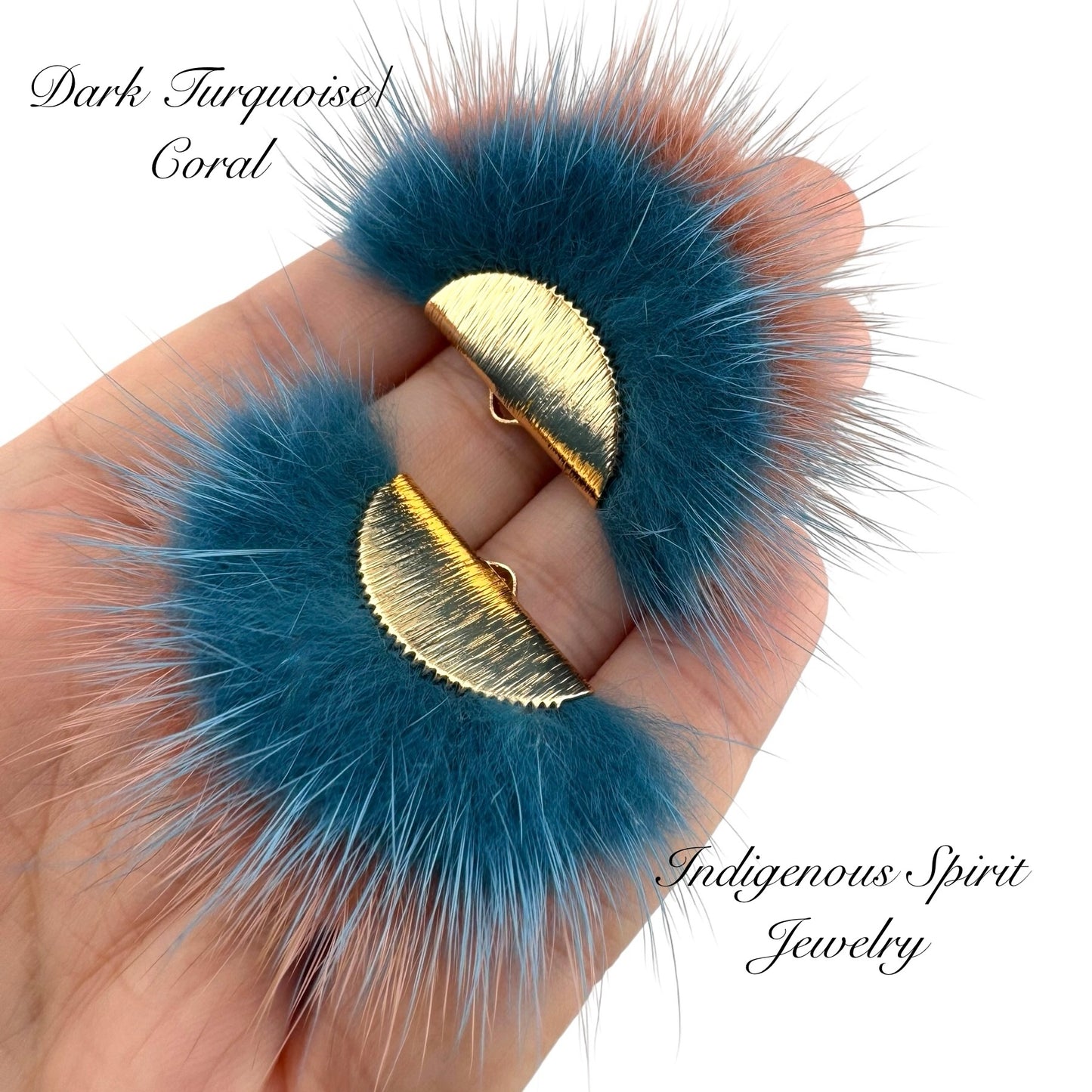 Gold Plated Mink Fur Connector Pieces - 17 Colours!