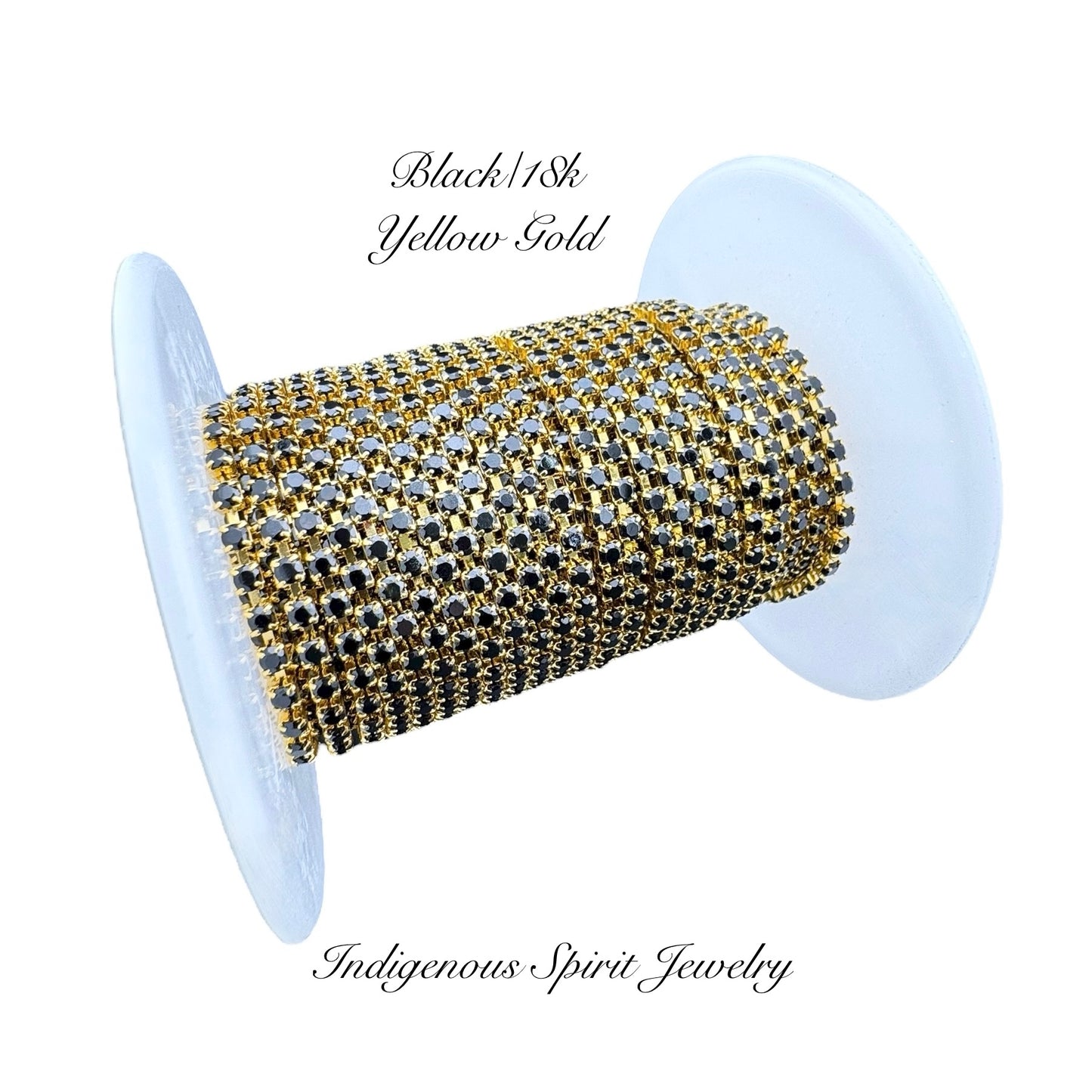 Black/18k Yellow Gold SS6 Circle Style Cubic Zirconia Banding