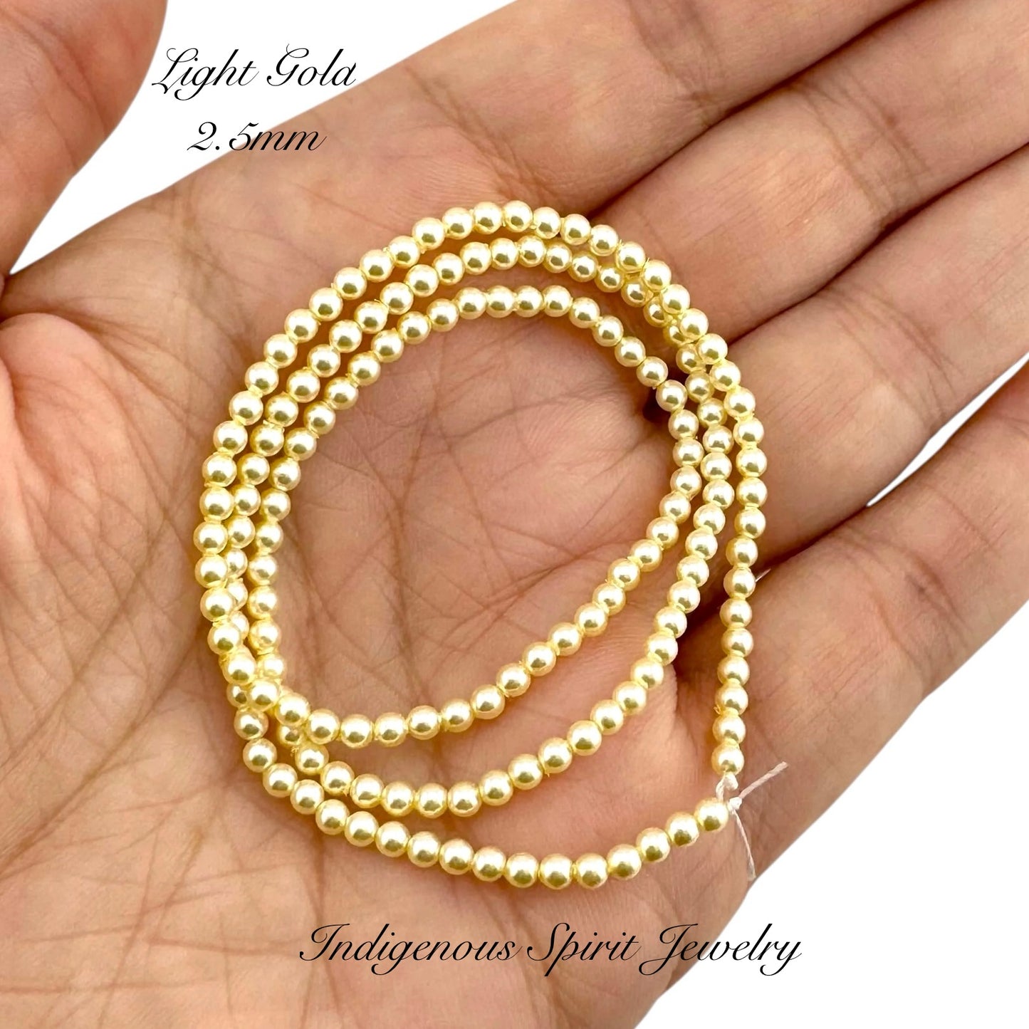 2.5mm Glass Pearl Strands