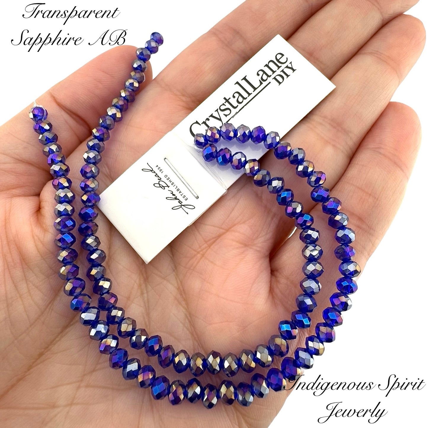 Transparent Sapphire AB - Crystal Lane (3mm x 4mm)