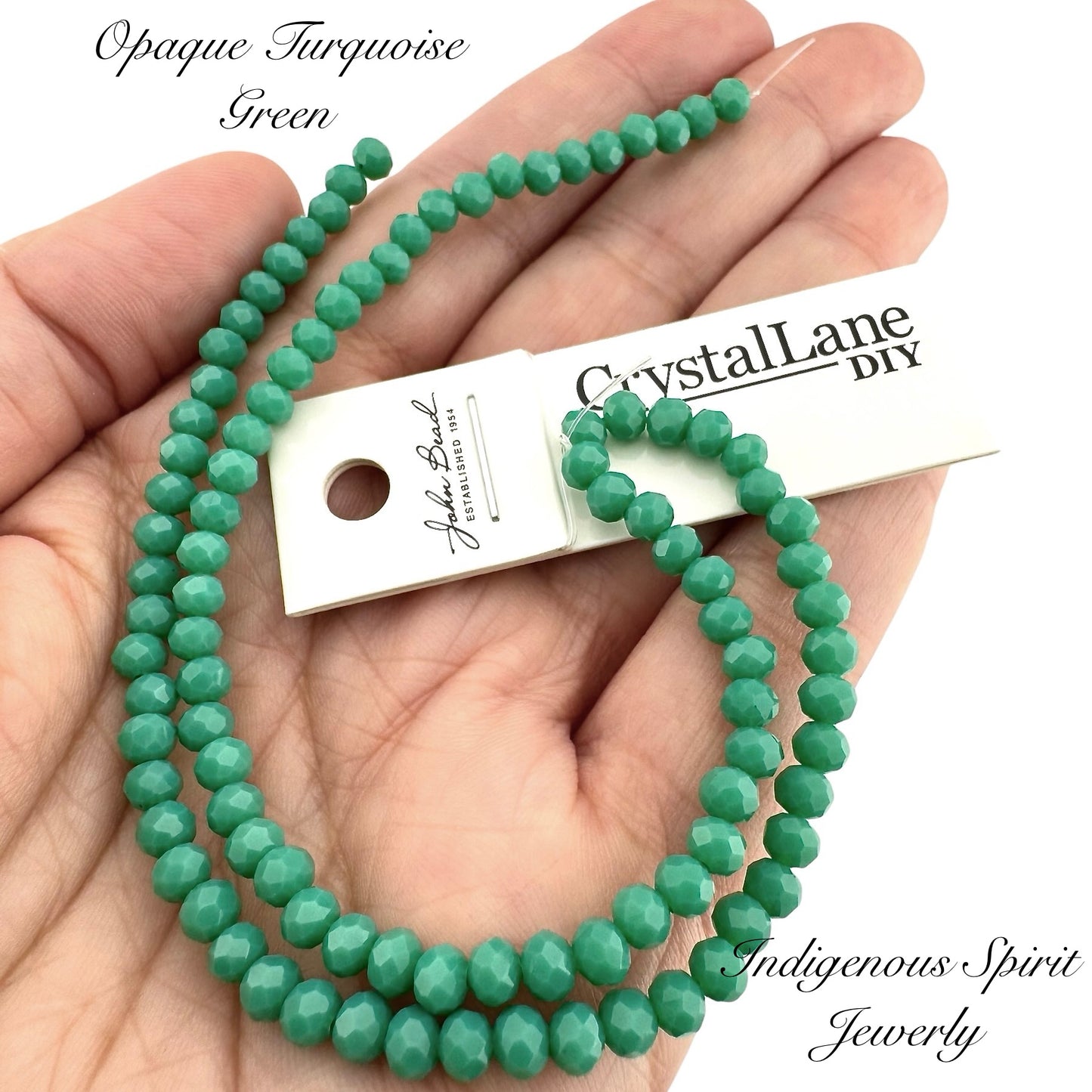 Opaque Turquoise Green - Crystal Lane (3mm x 4mm)