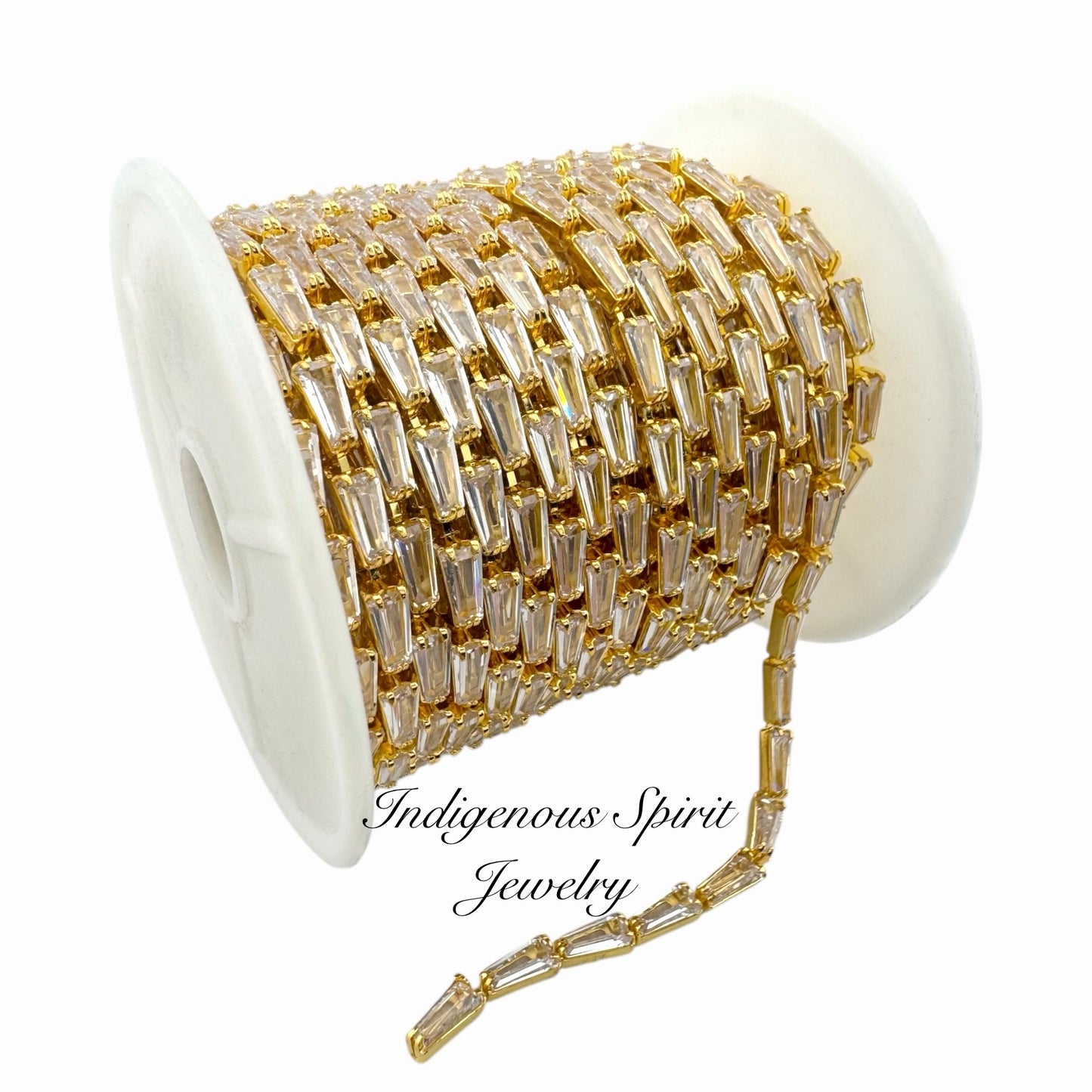 18k Yellow Gold Plated, Trapezoid Chain Banding