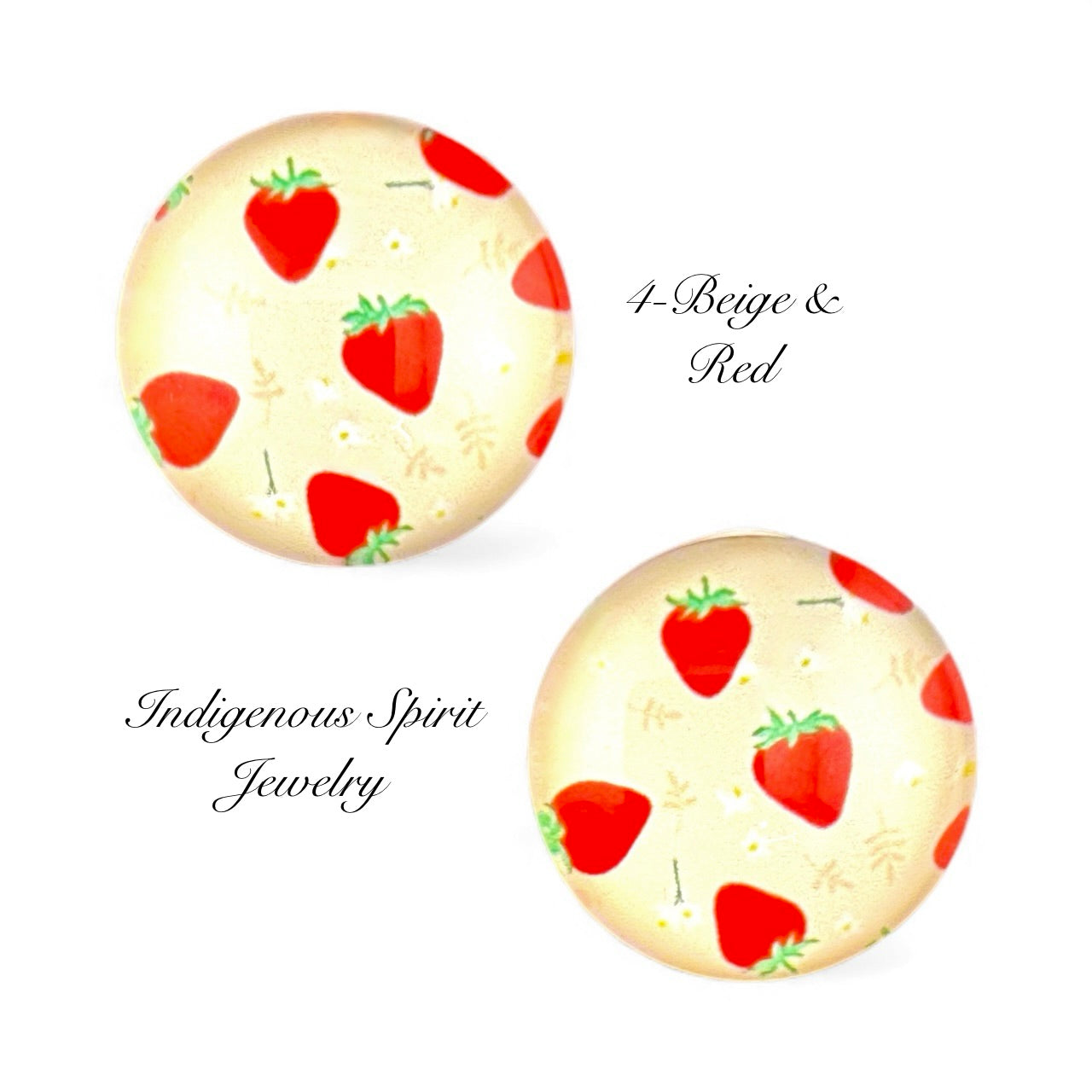 Circle Glass Strawberry Collection (18mm)
