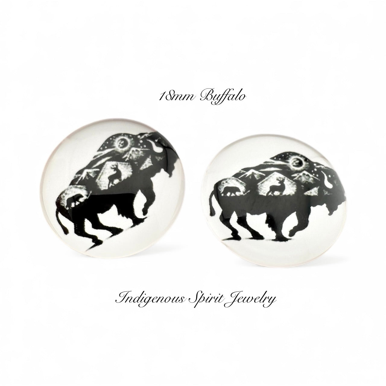 18mm Imperfect Buffalo Glass Cabochons
