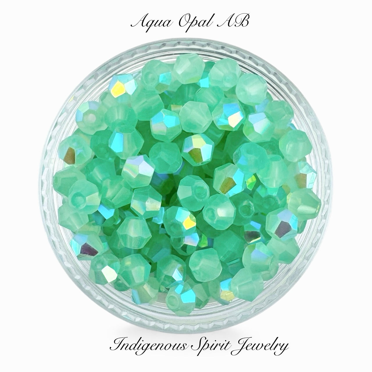 Aqua Opal AB Fancy Glass Bicone Beads - Value Beads