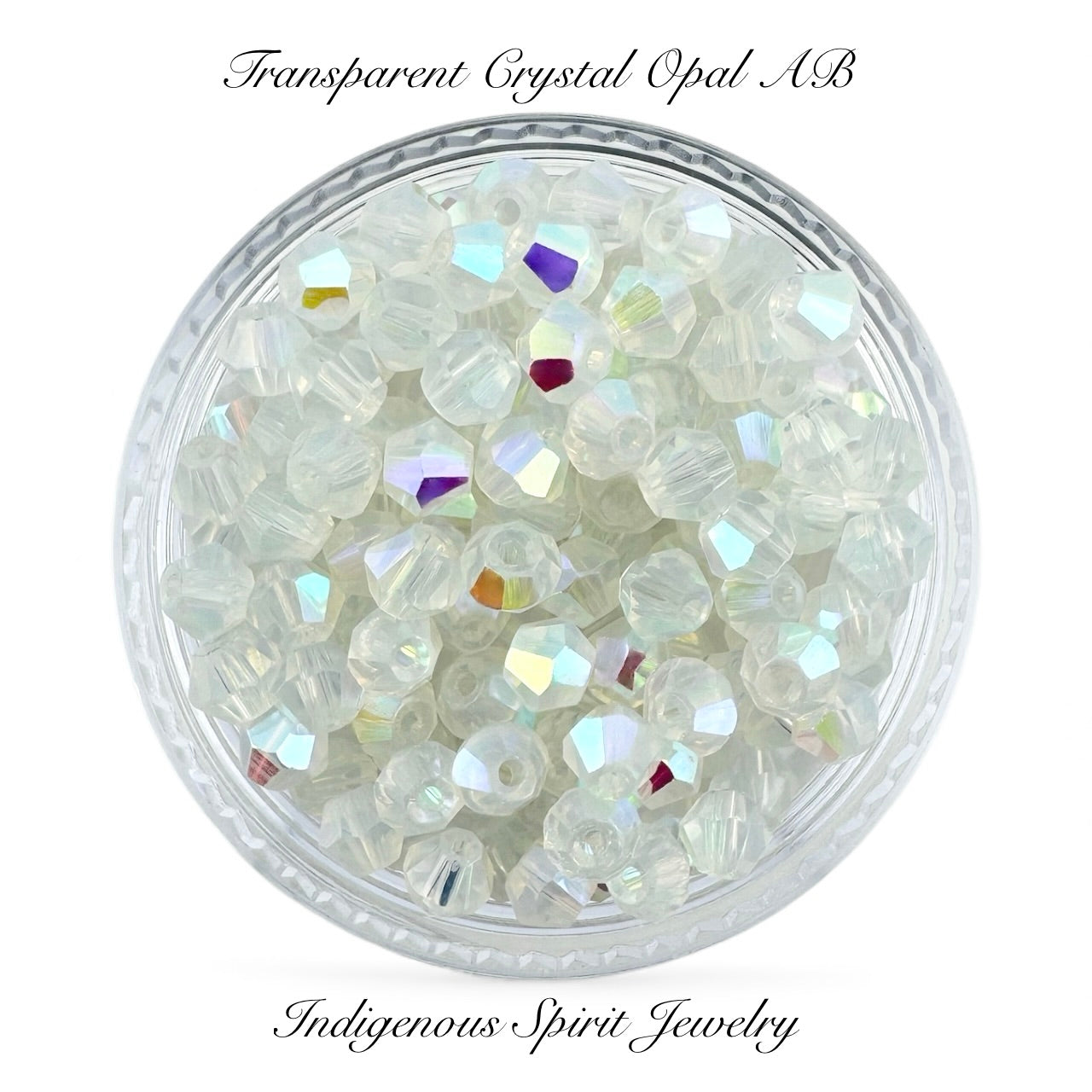 Transparent Crystal Opal AB Fancy Glass Bicone Beads - Value Beads