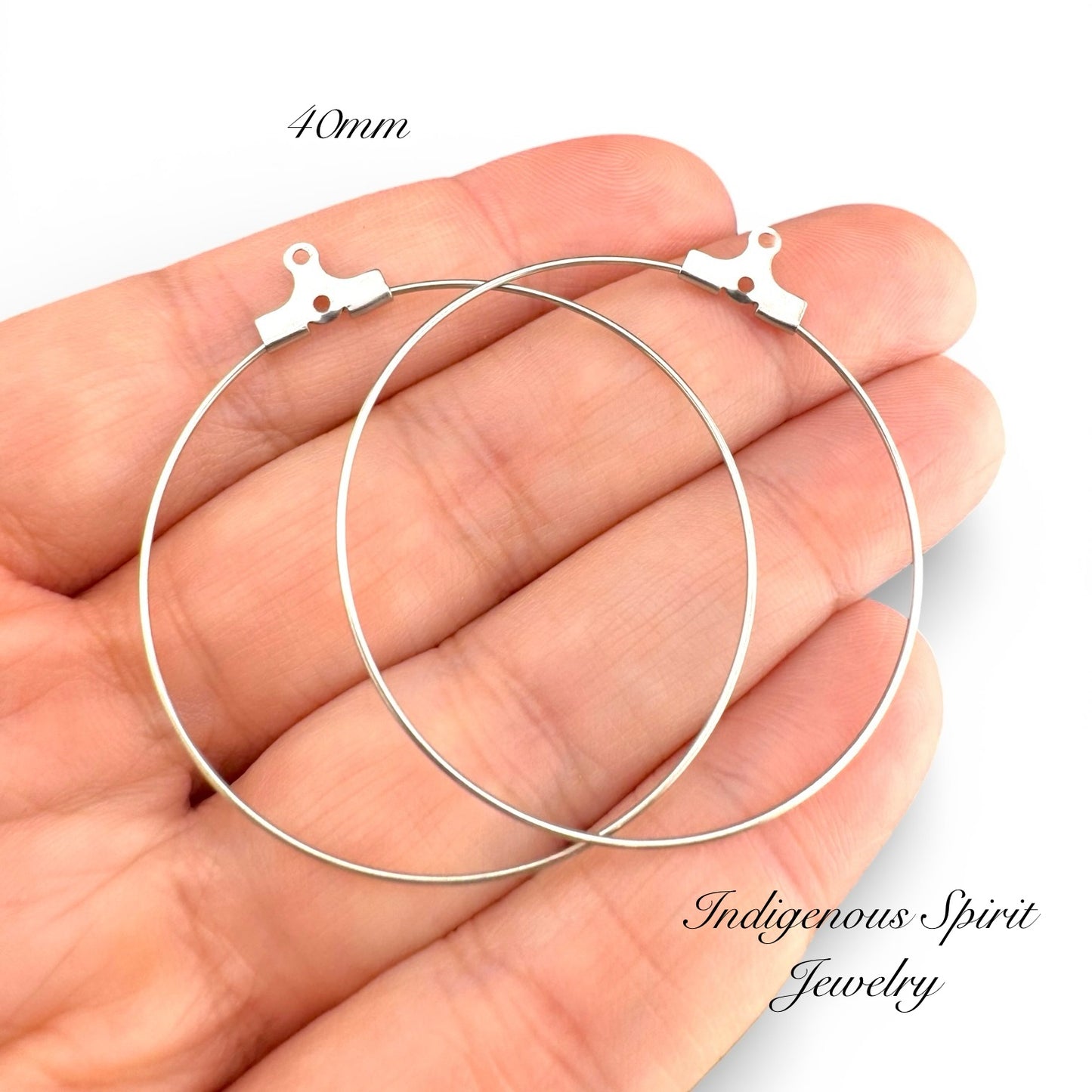 Stainless Steel Ear Wire Hoops - Silver