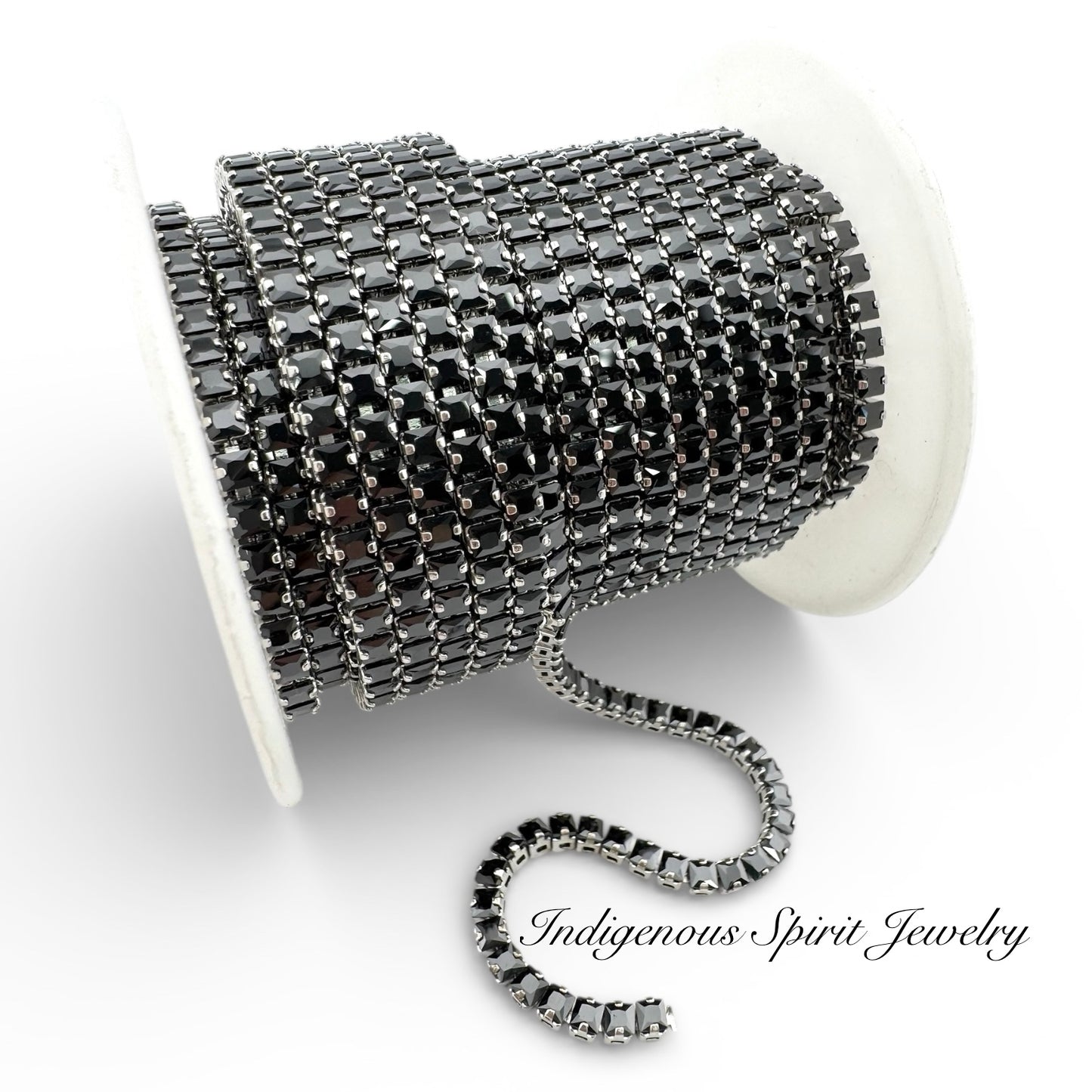 2.5 Square Black/18k White Gold Plated Cubic Zirconia Banding