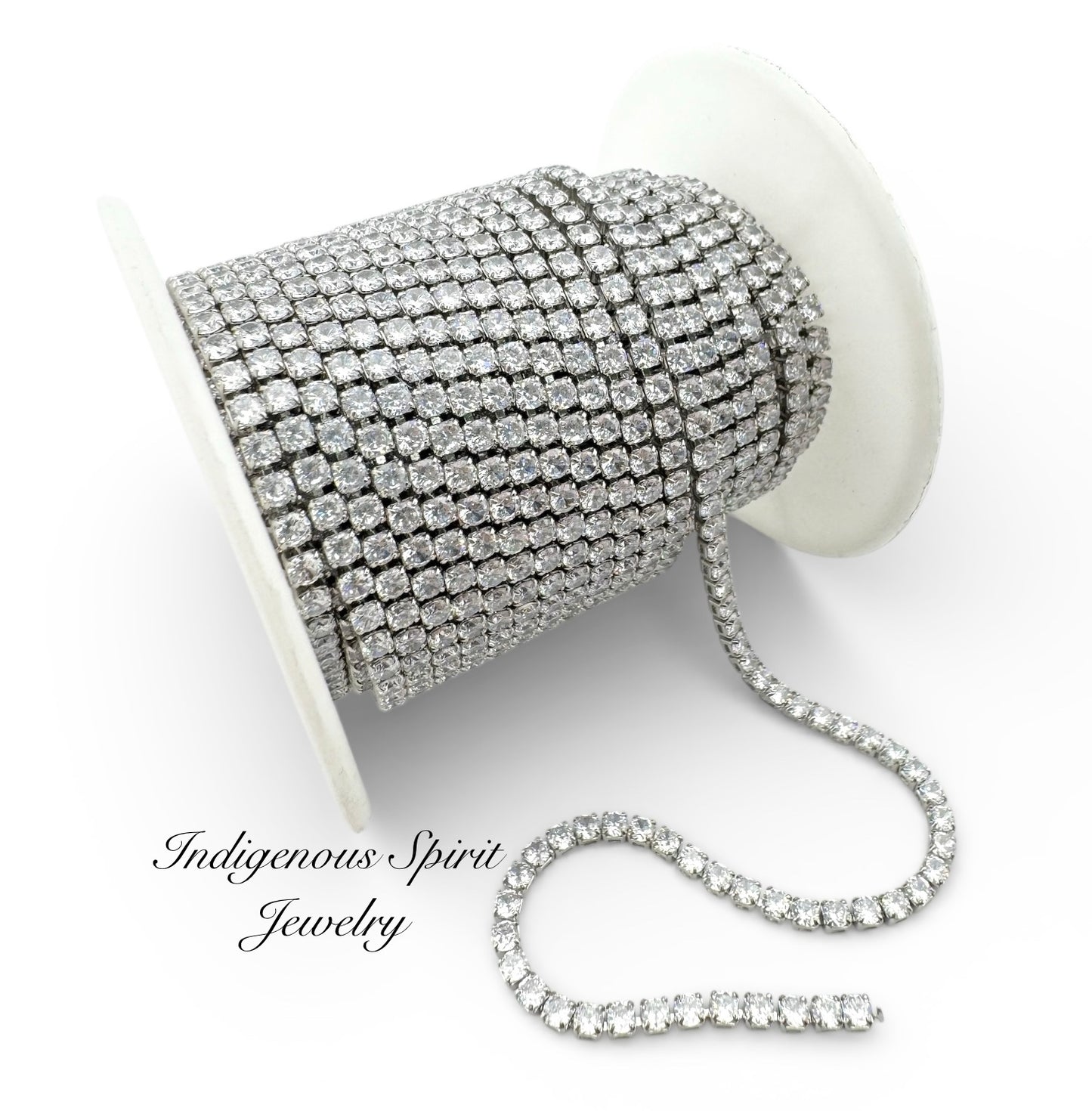 2.5 Circle Crystal 18k White Gold Plated Cubic Zirconia Banding