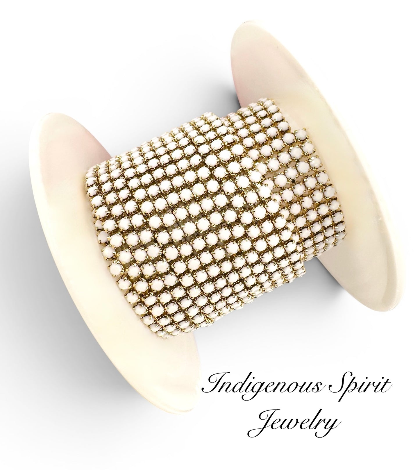 White Alabaster/18k Gold Plated SS6 Glass Banding