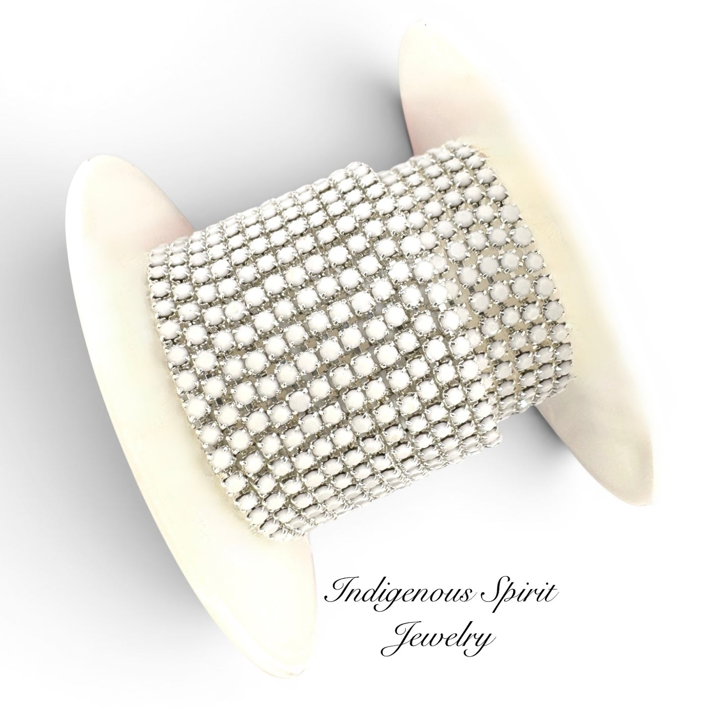White Alabaster/Silver SS6 Glass Banding