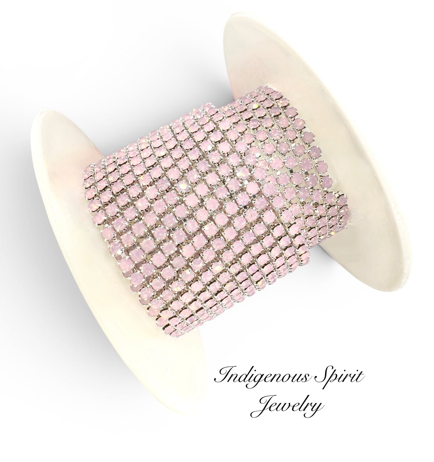Rose Opal/Silver SS6 Glass Banding