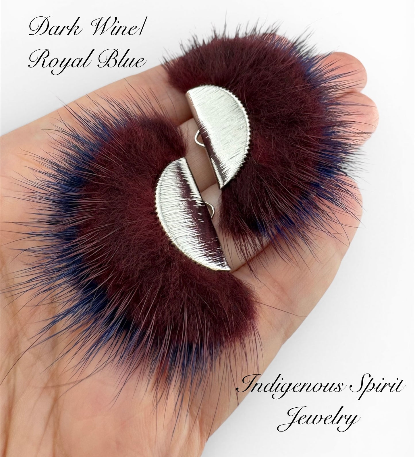 Silver Plated Mink Fur Connector Pieces - 17 Colours!