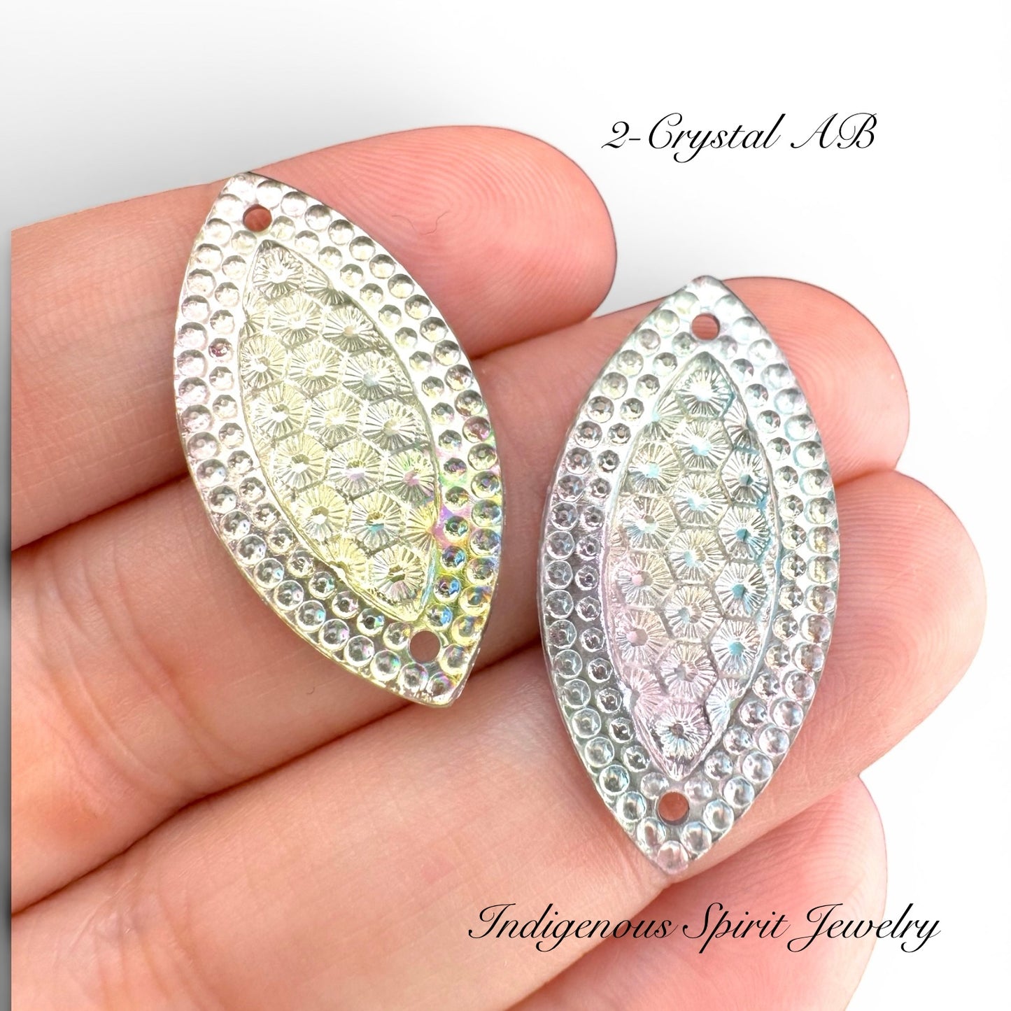 Navette Resin Sew-on Cabochons - 30mm x 15mm