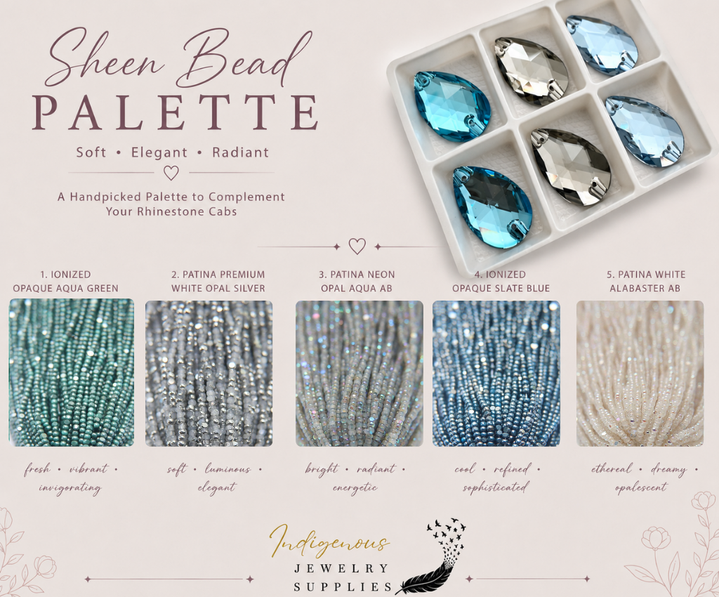 Blue Ember Ice K9 Crystal Cabochons Set (3 pairs)
