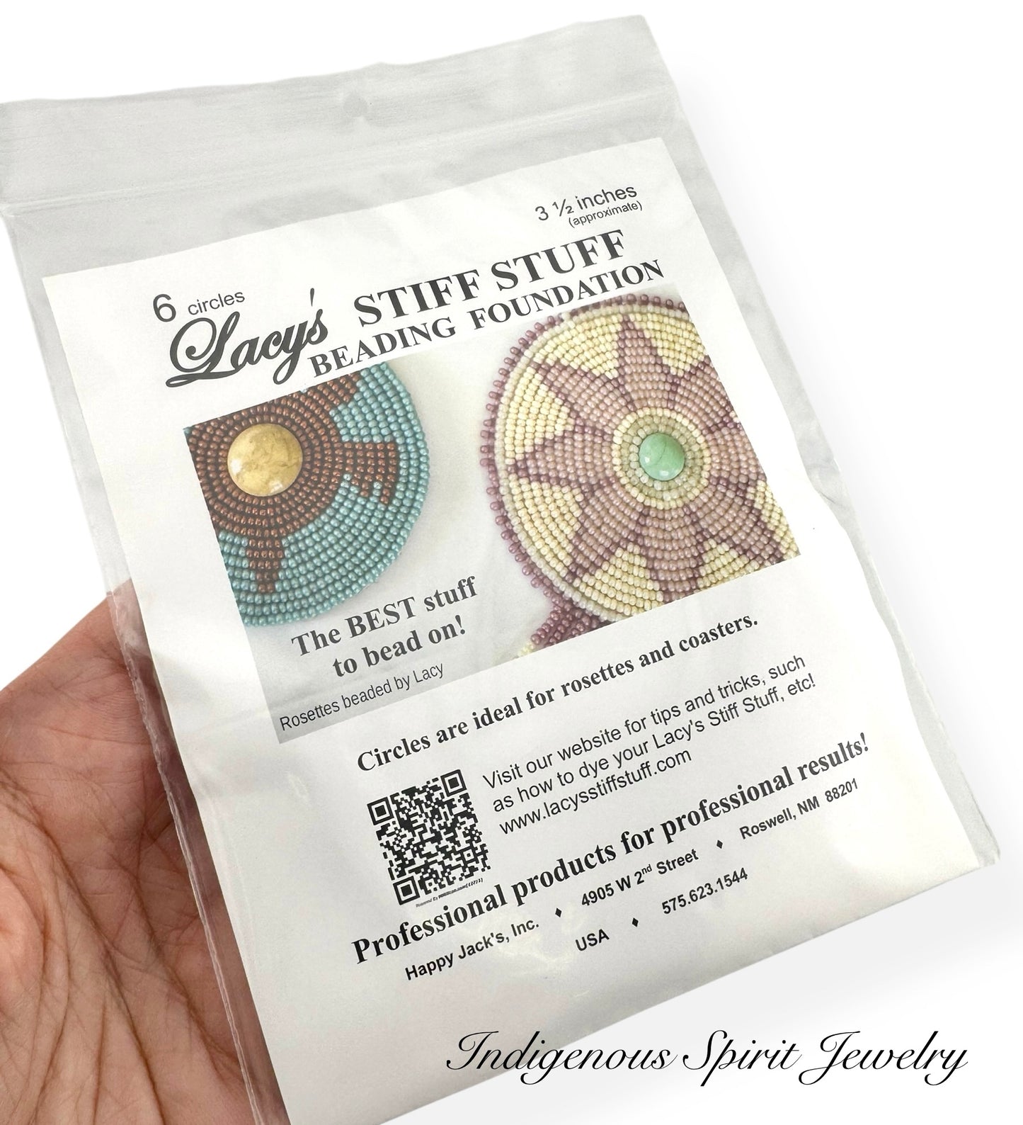 Lacy's Stiff Felt Round Beading Felt - White 3.5"