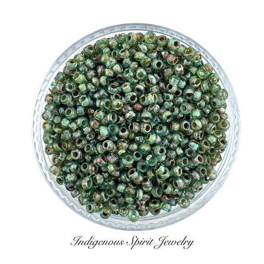 Olivine Transparent Picasso 11/0 - Miyuki Round