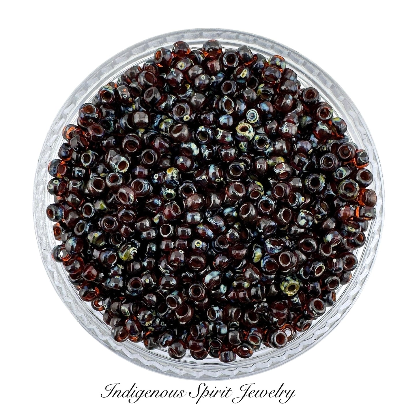 Transparent Light Smoky Topaz Picasso 11/0 - Miyuki Round