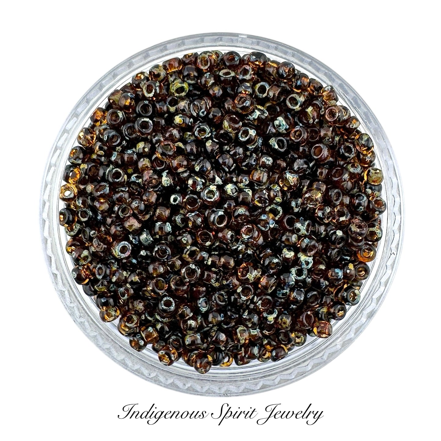 Dark Amber Transparent Picasso 11/0 - Miyuki Round