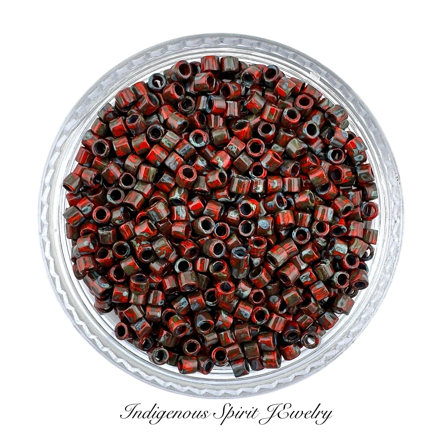 10/0 Opaque Red Garnet Matte Picasso - Miyuki Delica 7.2G!!!!!!!!