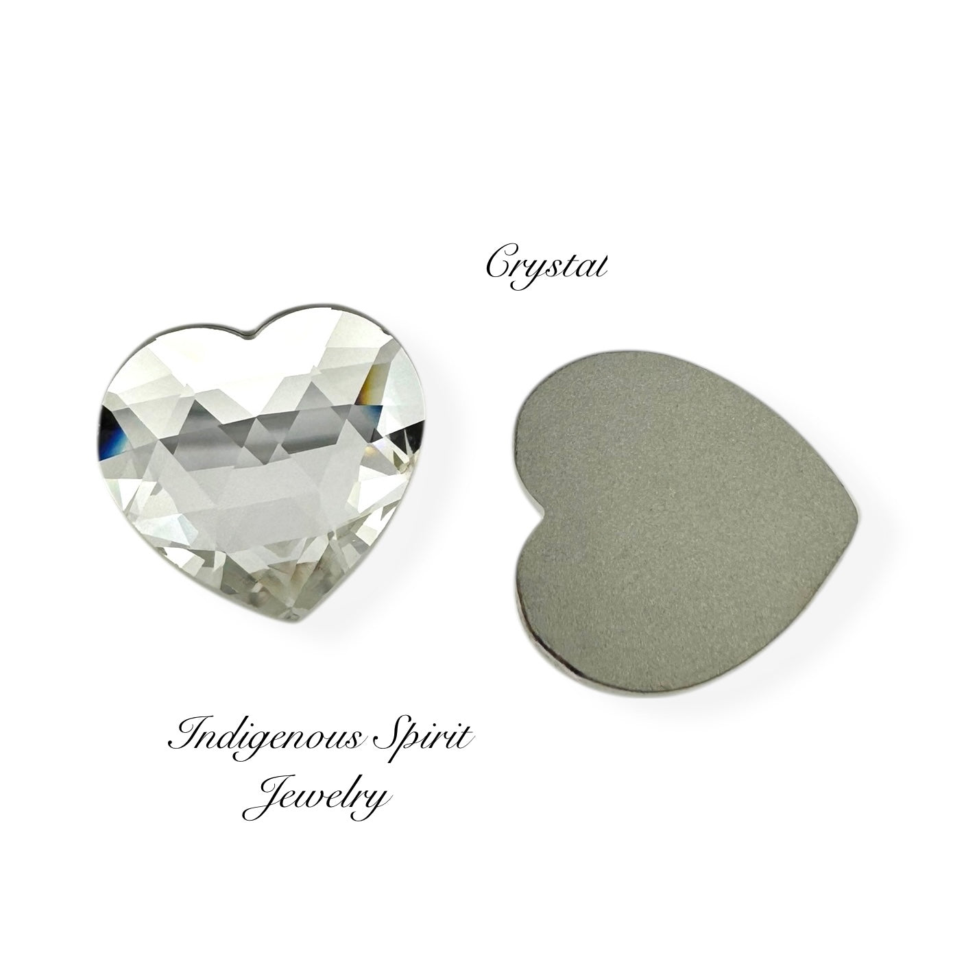 20mm Heart Flower Cut K9 Crystal Cabochons