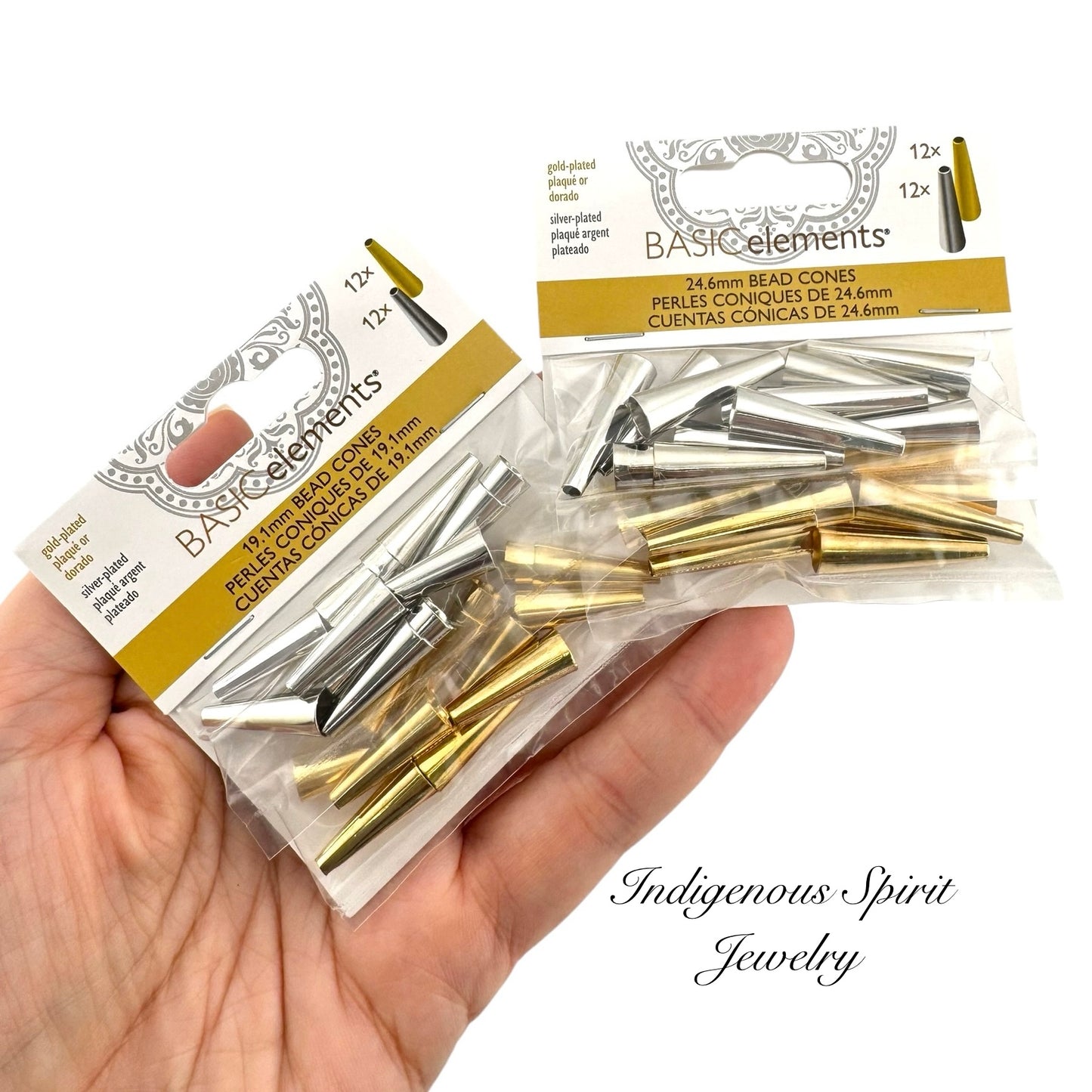 Bead Cones - Mixture Gold & Silver Plated