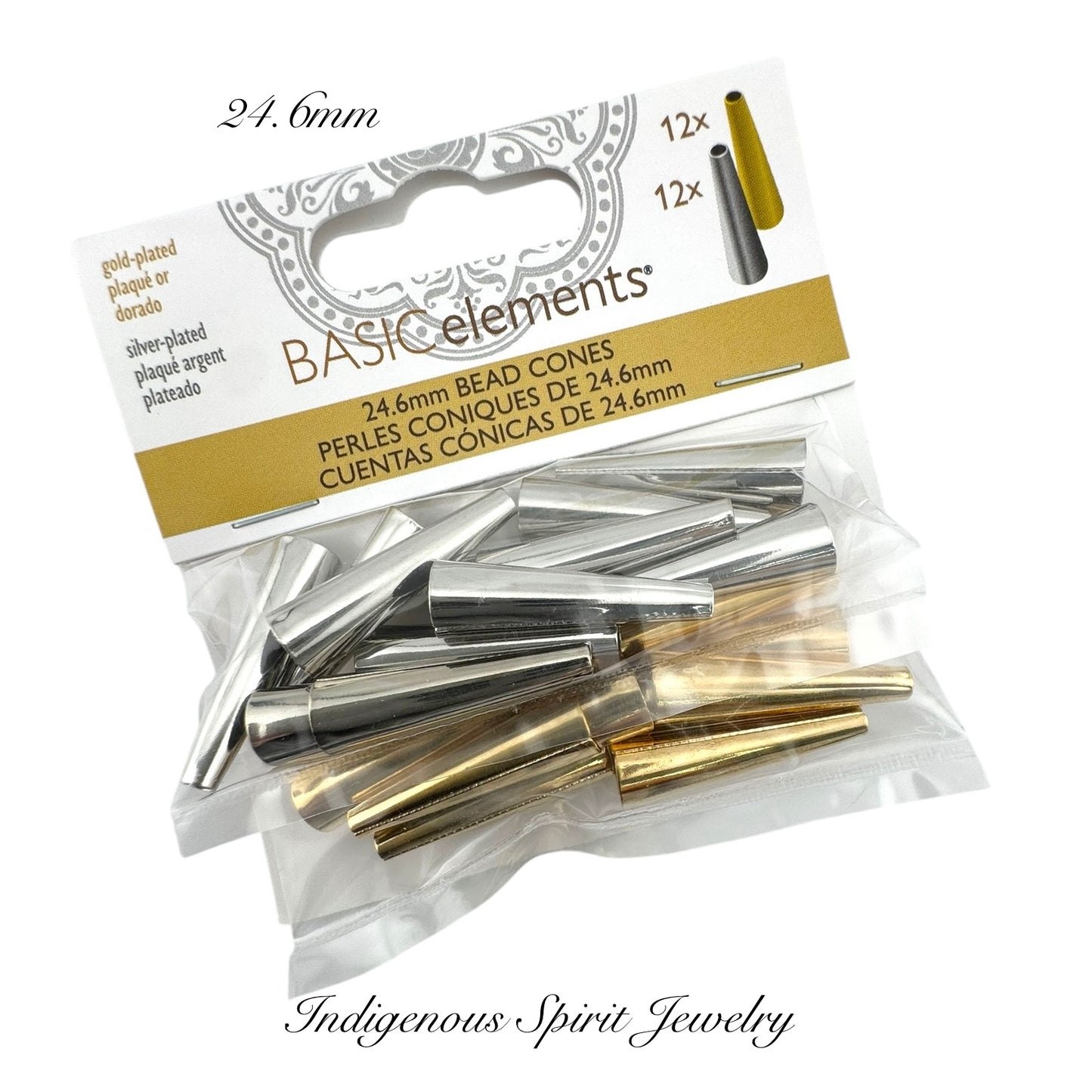 Bead Cones - Mixture Gold & Silver Plated