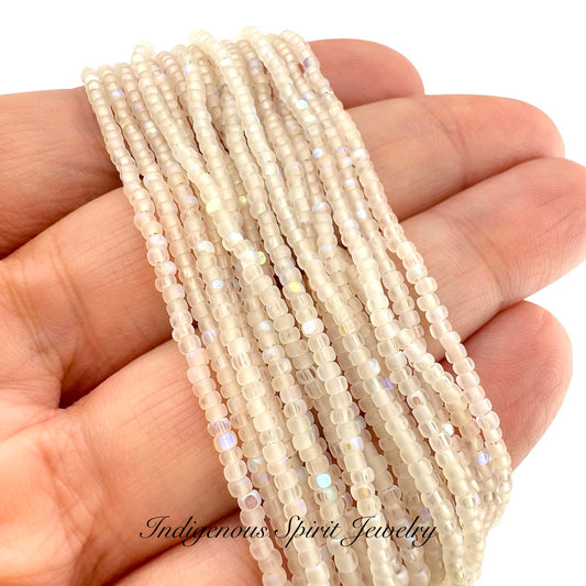 Patina Matte Crystal AB 2-Cut, Charlotte Cut Beads (11/0)