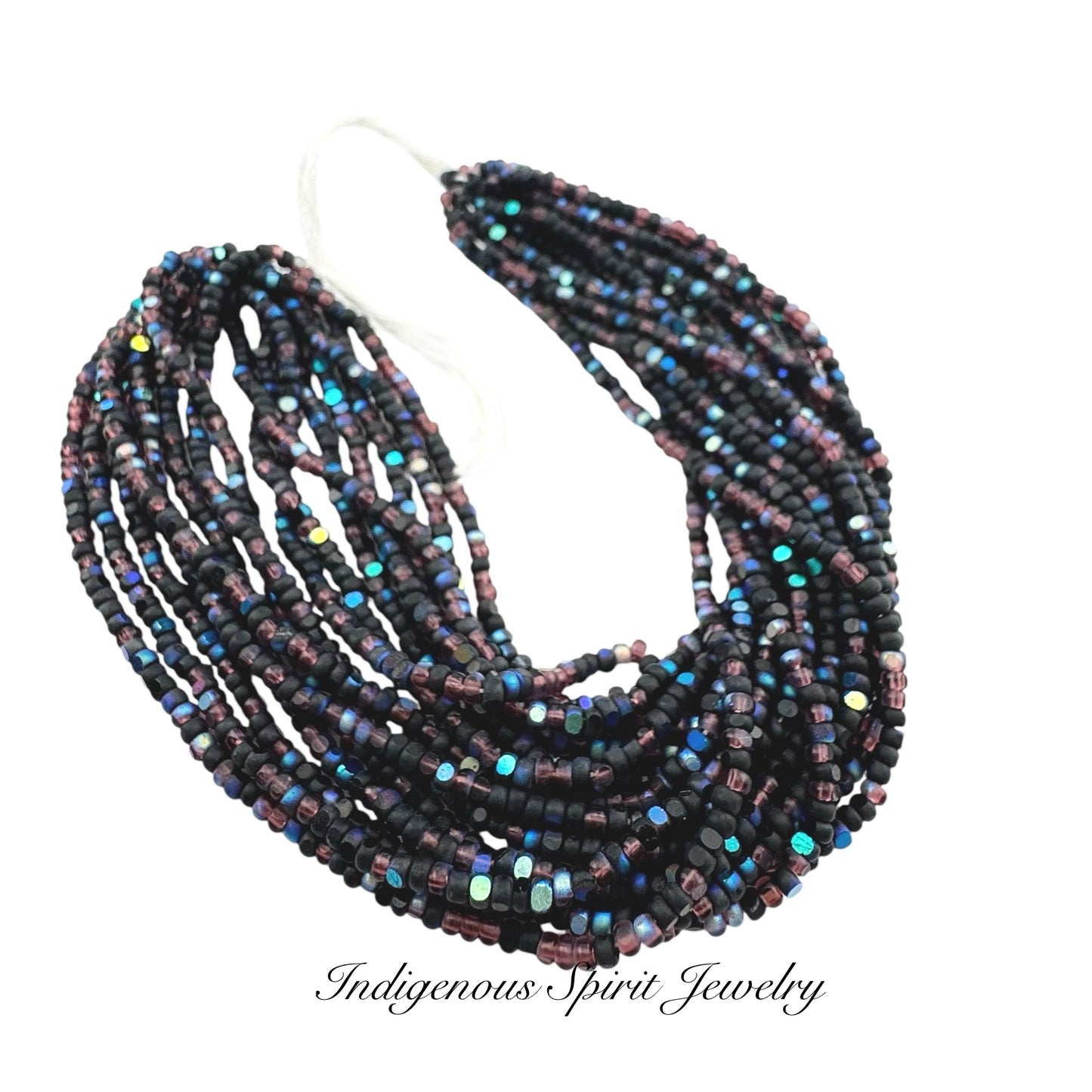 Patina Purple Matte Jet Iridescent 2-Cut Charlotte Cut Beads (11/0)