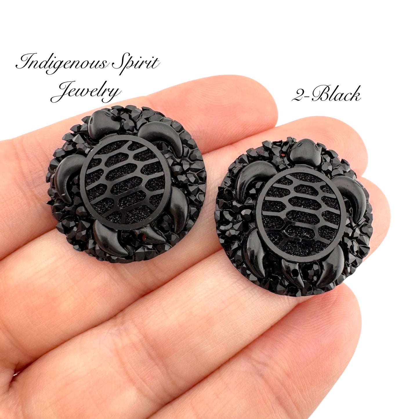 25mm Circle Turtle Resin Cabochons - Sew-on