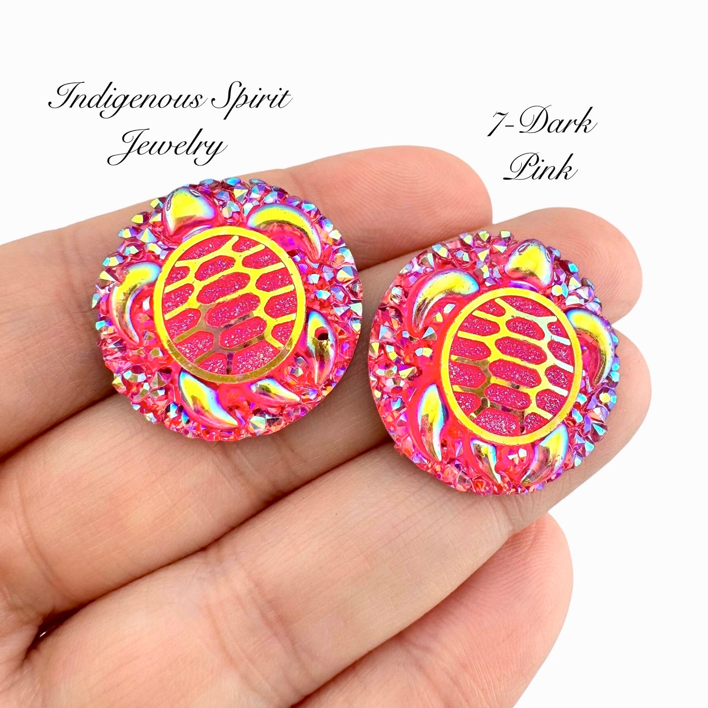 25mm Circle Turtle Resin Cabochons - Sew-on