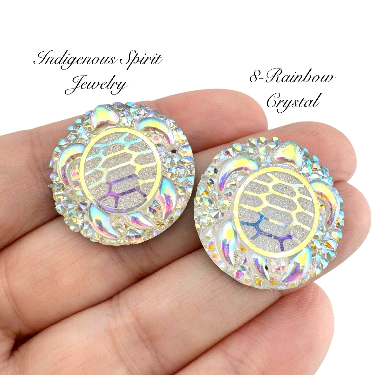 25mm Circle Turtle Resin Cabochons - Sew-on
