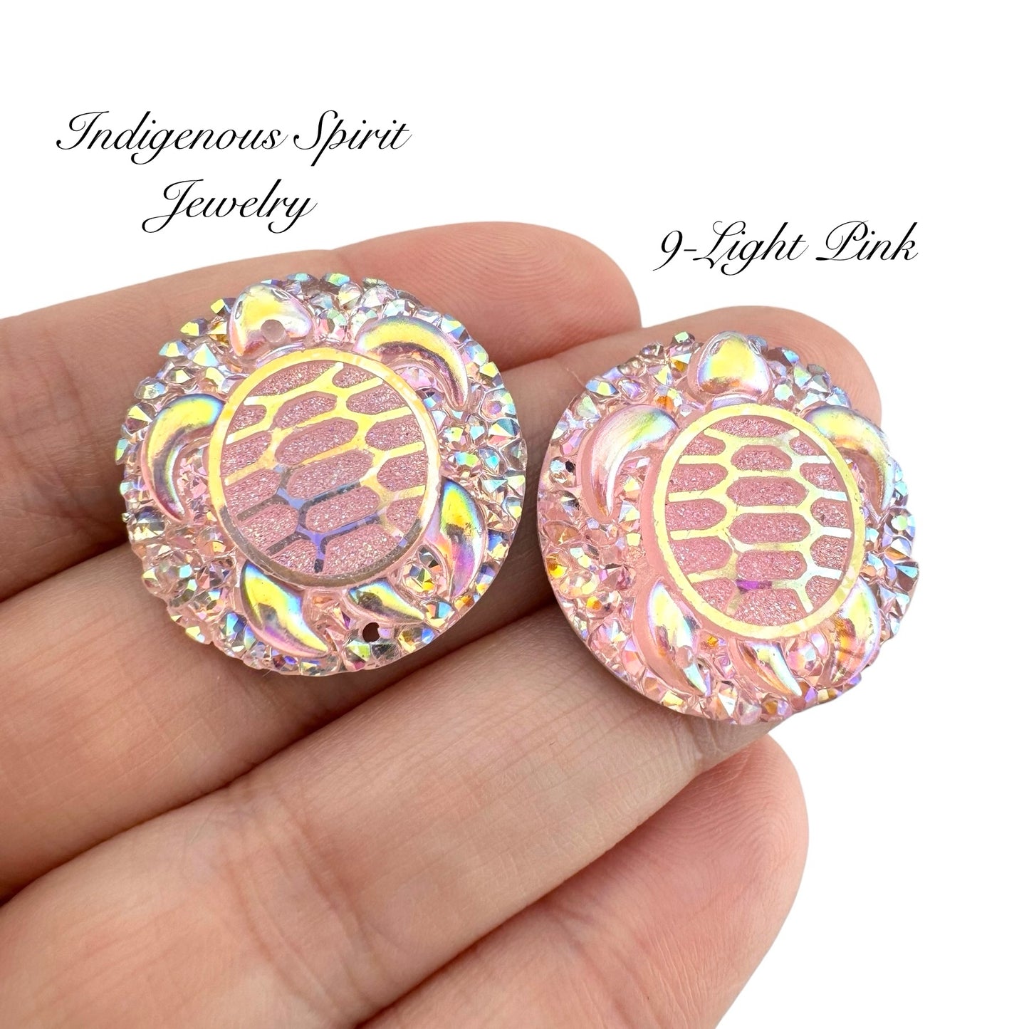 25mm Circle Turtle Resin Cabochons - Sew-on
