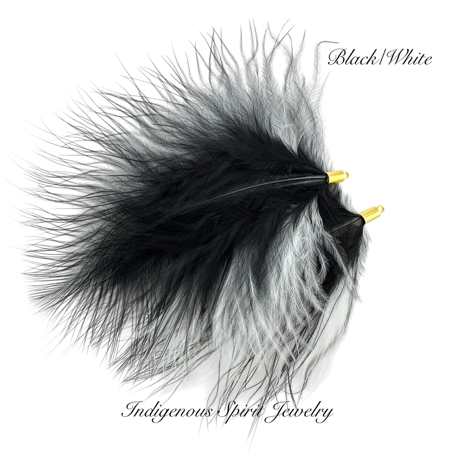 2-Colour Gold Base Ostrich Feather Connectors