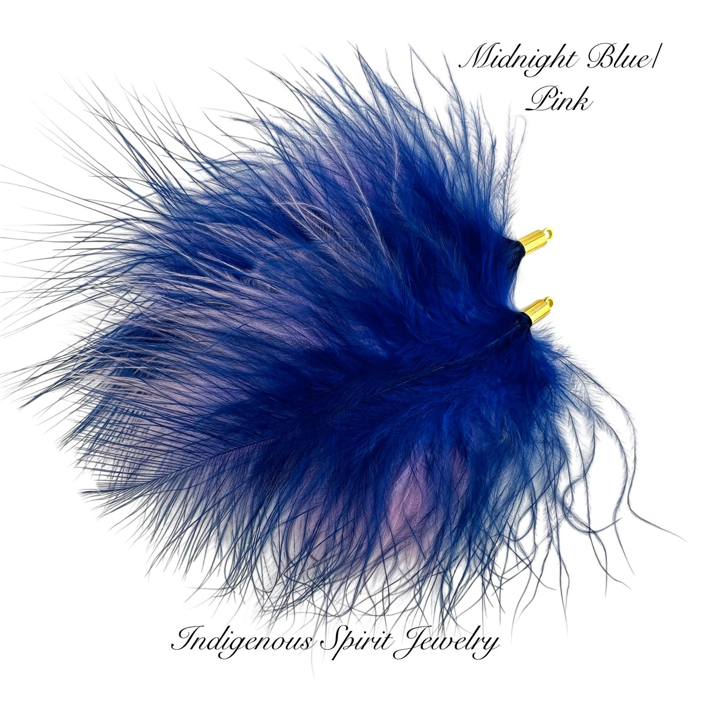 2-Colour Gold Base Ostrich Feather Connectors