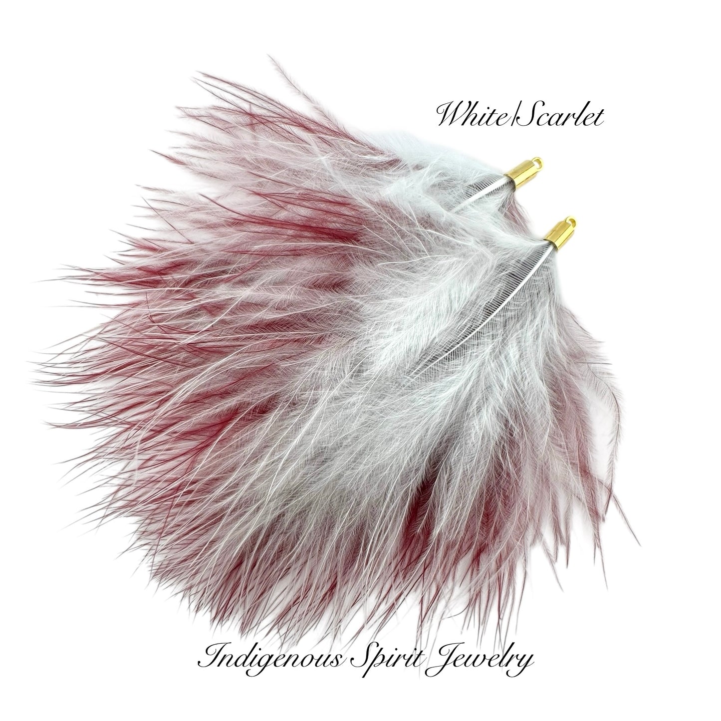 2-Colour Gold Base Ostrich Feather Connectors