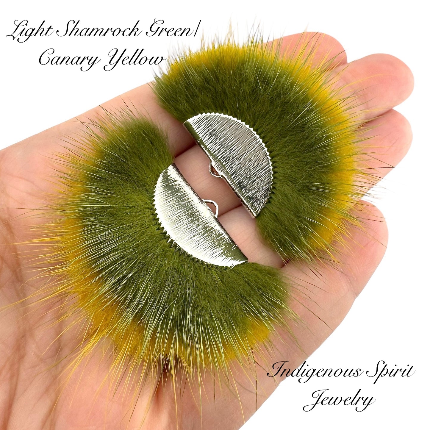 Silver Plated Mink Fur Connector Pieces - 17 Colours!