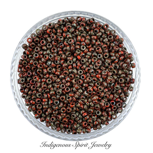 15/0 Opaque Red Picasso - Miyuki Delica 8.2G!!!!!!!!