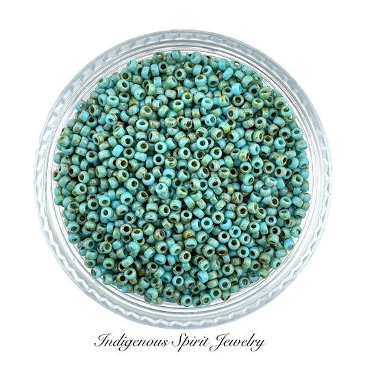 15/0 Seafoam Green Picasso - Miyuki Delica 8.2G!!!!!!!!