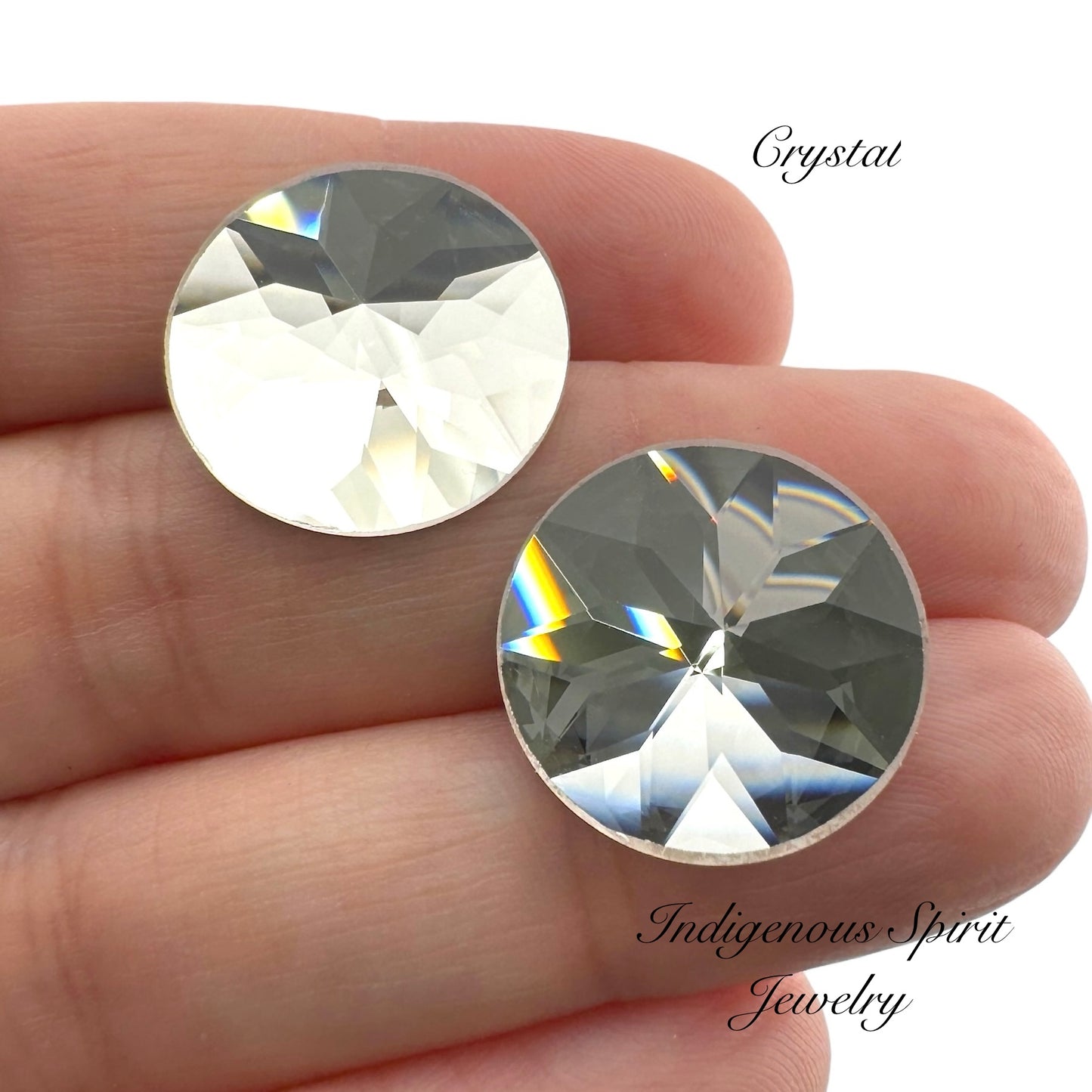 18mm Circle Flower Cut K9 Crystal Cabochons