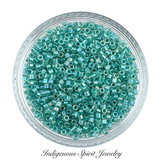 11/0 Lined Aqua Blue AB (DB079) - Miyuki Delica 7.2G!!!
