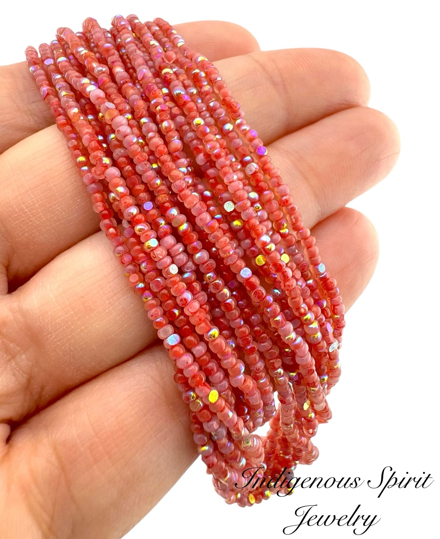 Patina Neon Red Opal AB - Sheen Charlotte Cut Beads (11/0)