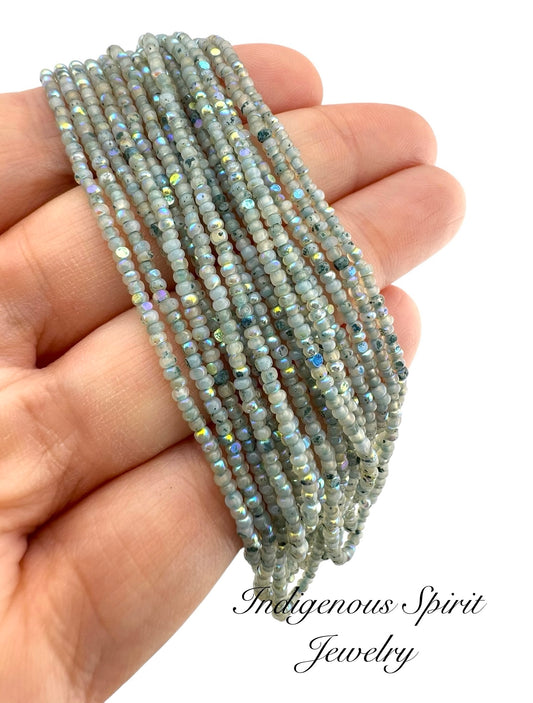 Patina Neon Opal Aqua AB - Sheen 2-Cut Charlotte Cut Beads (11/0)