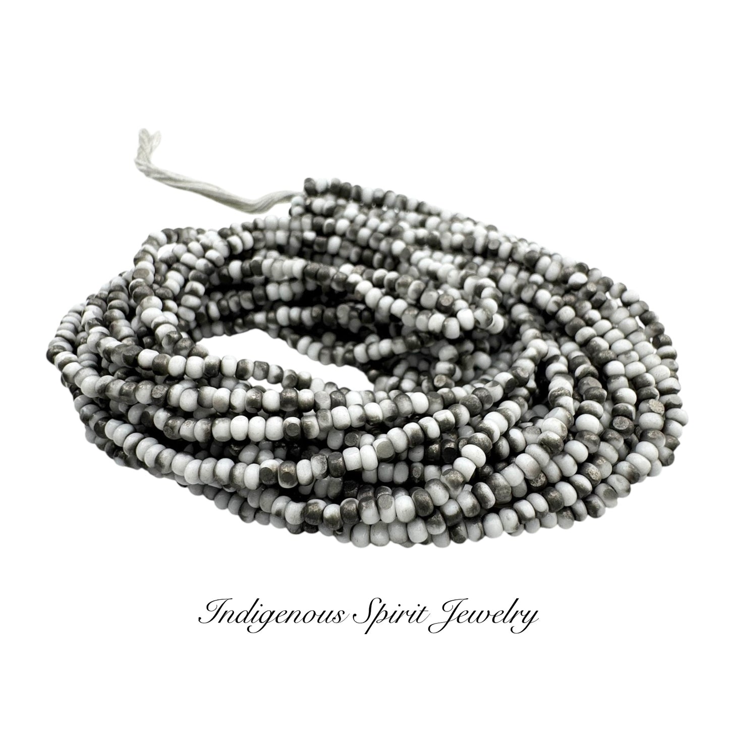 Patina Chalk White Gunmetal - Sheen 2 Cut Charlotte Cut Beads (11/0)