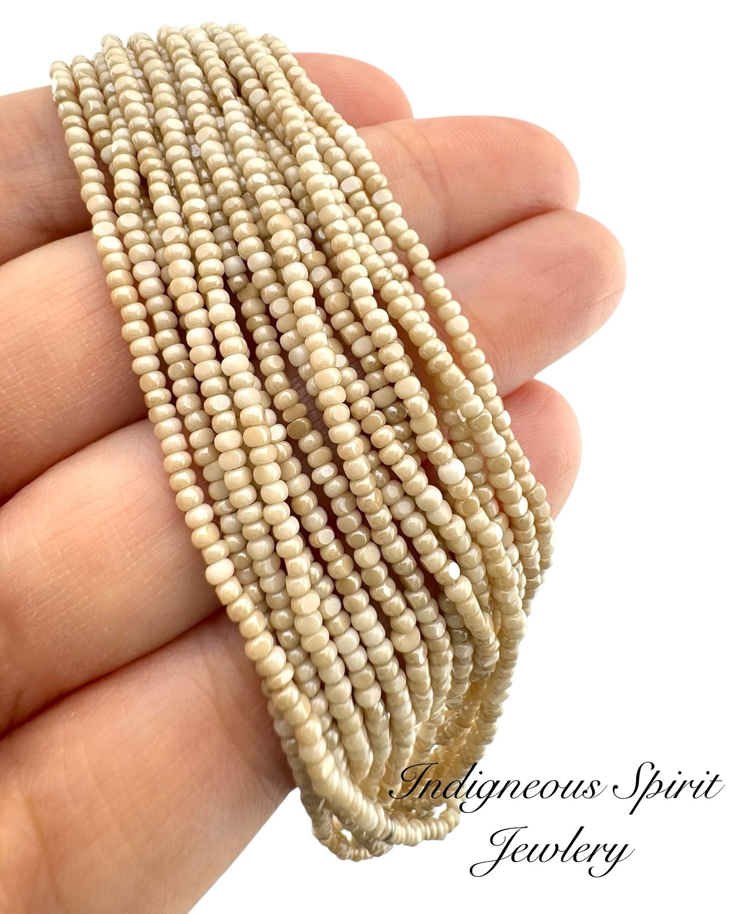 Opaque Cream Light Silk - Sheen 2 Cut Charlotte Cut Beads