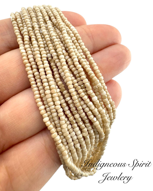 Opaque Cream Light Silk - Sheen 2 Cut Charlotte Cut Beads