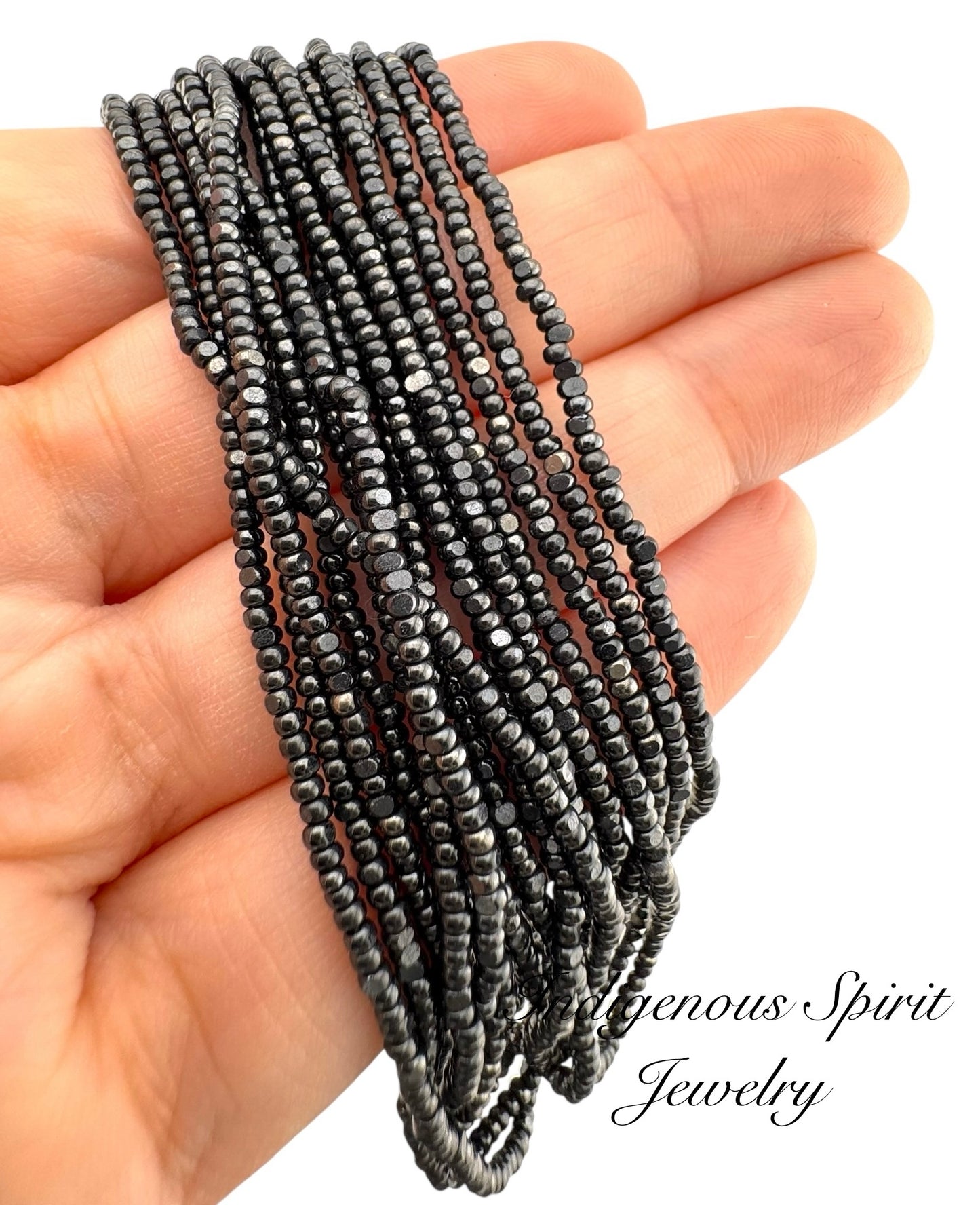 Jet Hematite Metallic - Sheen 2-Cut Charlotte Cut Beads