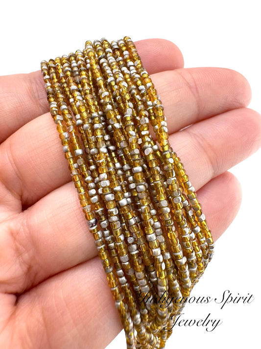 Patina Transparent Light Topaz Silver 2-Cut Charlotte Cut Beads (11/0)